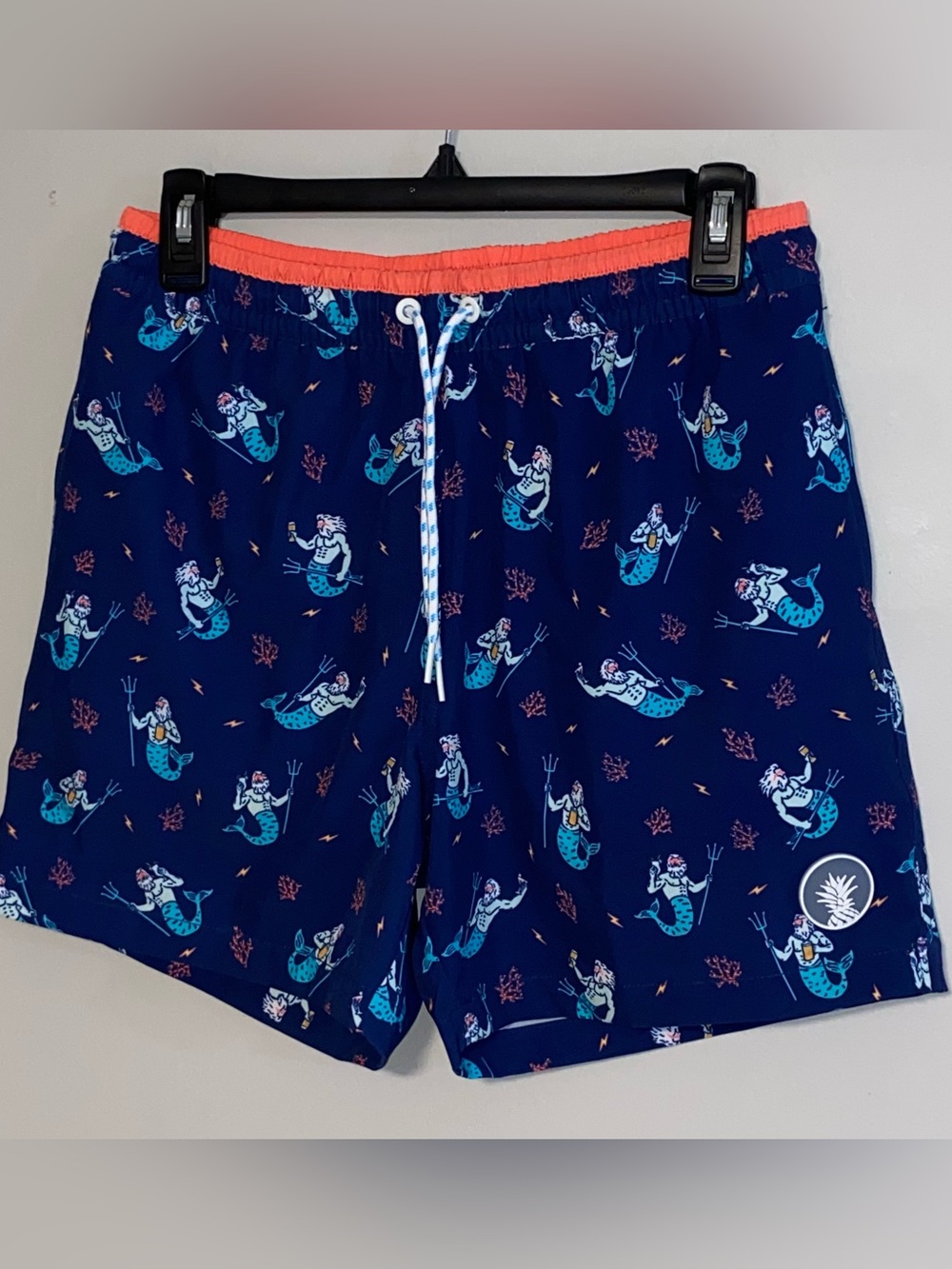 Chubbies Swim Trunks Shorts Size Small Blue Mens The Triton Of Sea 5.5" Lined
